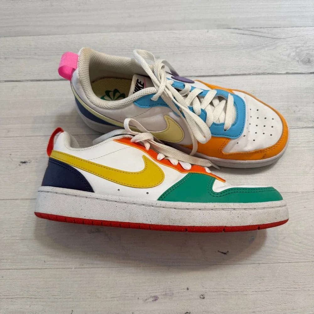 Nike Kids' Court Borough Sneaker white colorblock big kids size‎ 5